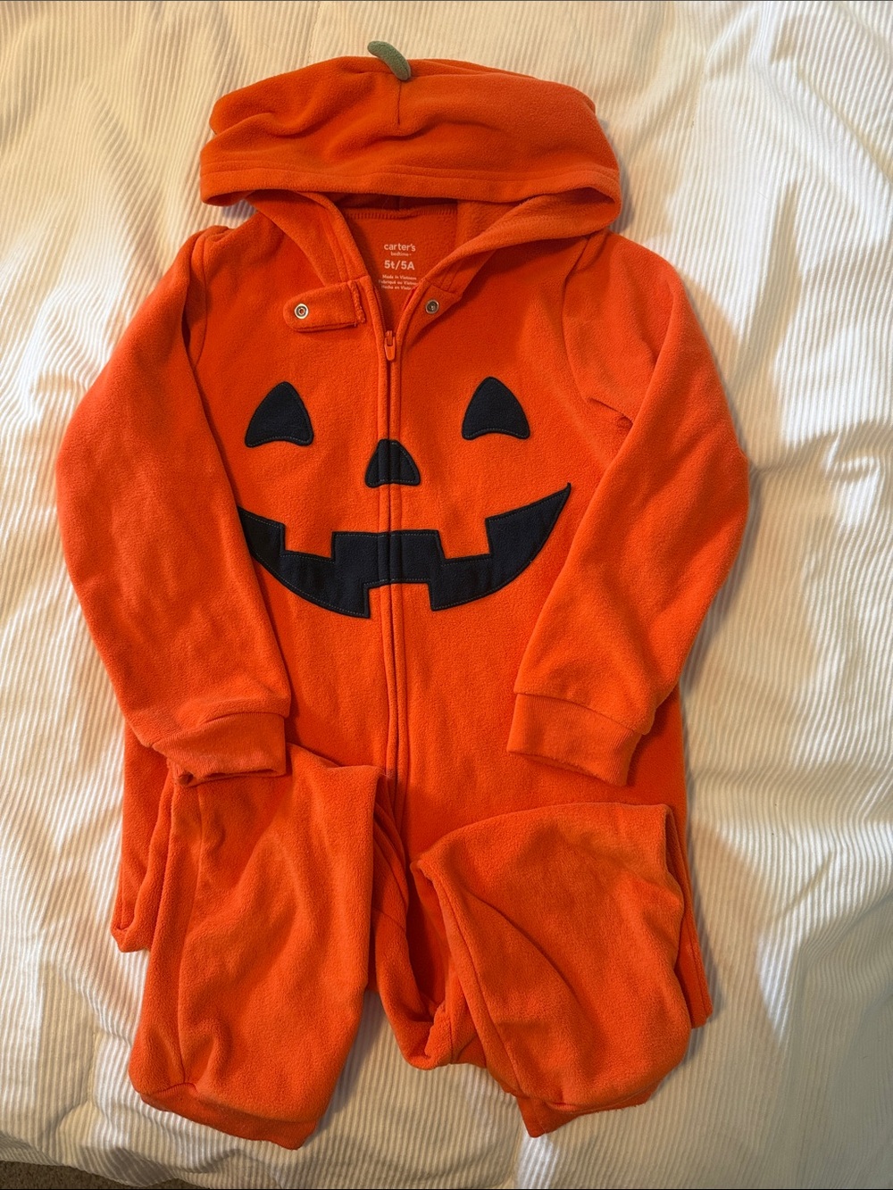 Carter's Orange Pumpkin Fleece Hooded Costume 5T